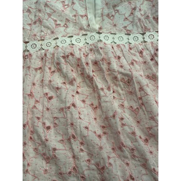 M1-10 SUNDAY ST. STROPEZ Women's Halter Mini Dress Lace Pink/White Size S - Picture 5 of 6